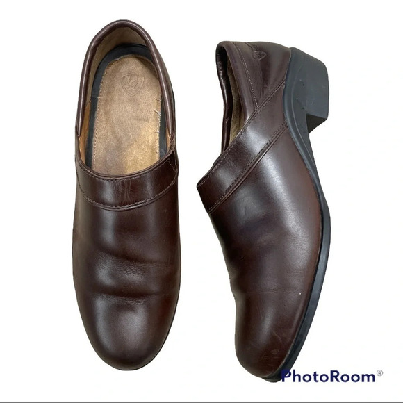ARIAT BROWN LEATHER Slip on shoes size 9.5B - Picture 8 of 14